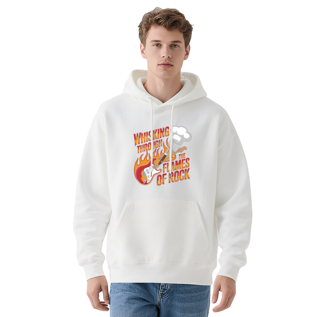 Rock Guitar Flames Hoodie