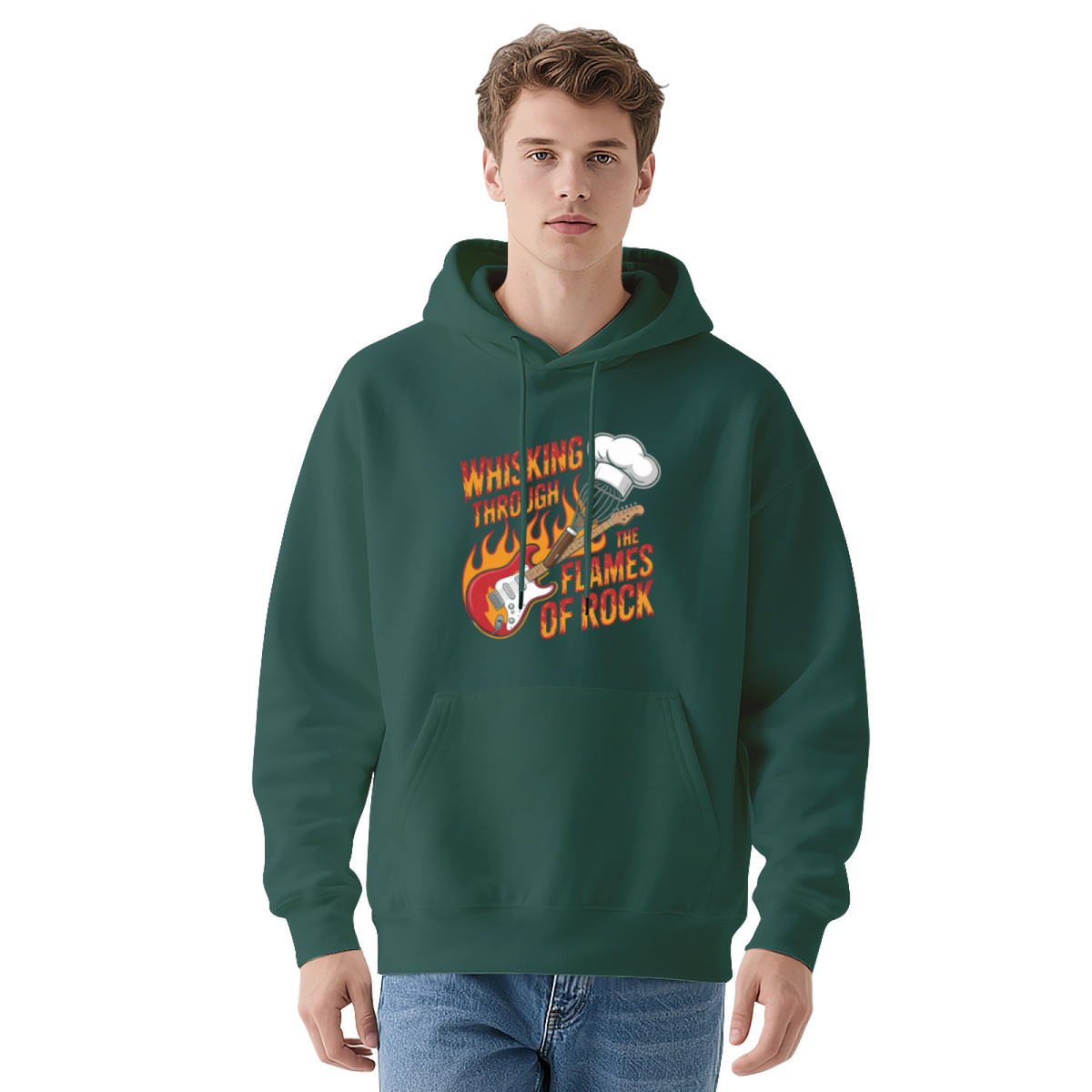 Rock Guitar Flames Hoodie
