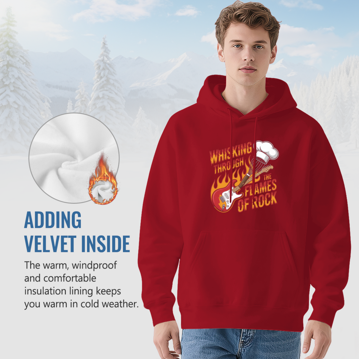Rock Guitar Flames Hoodie