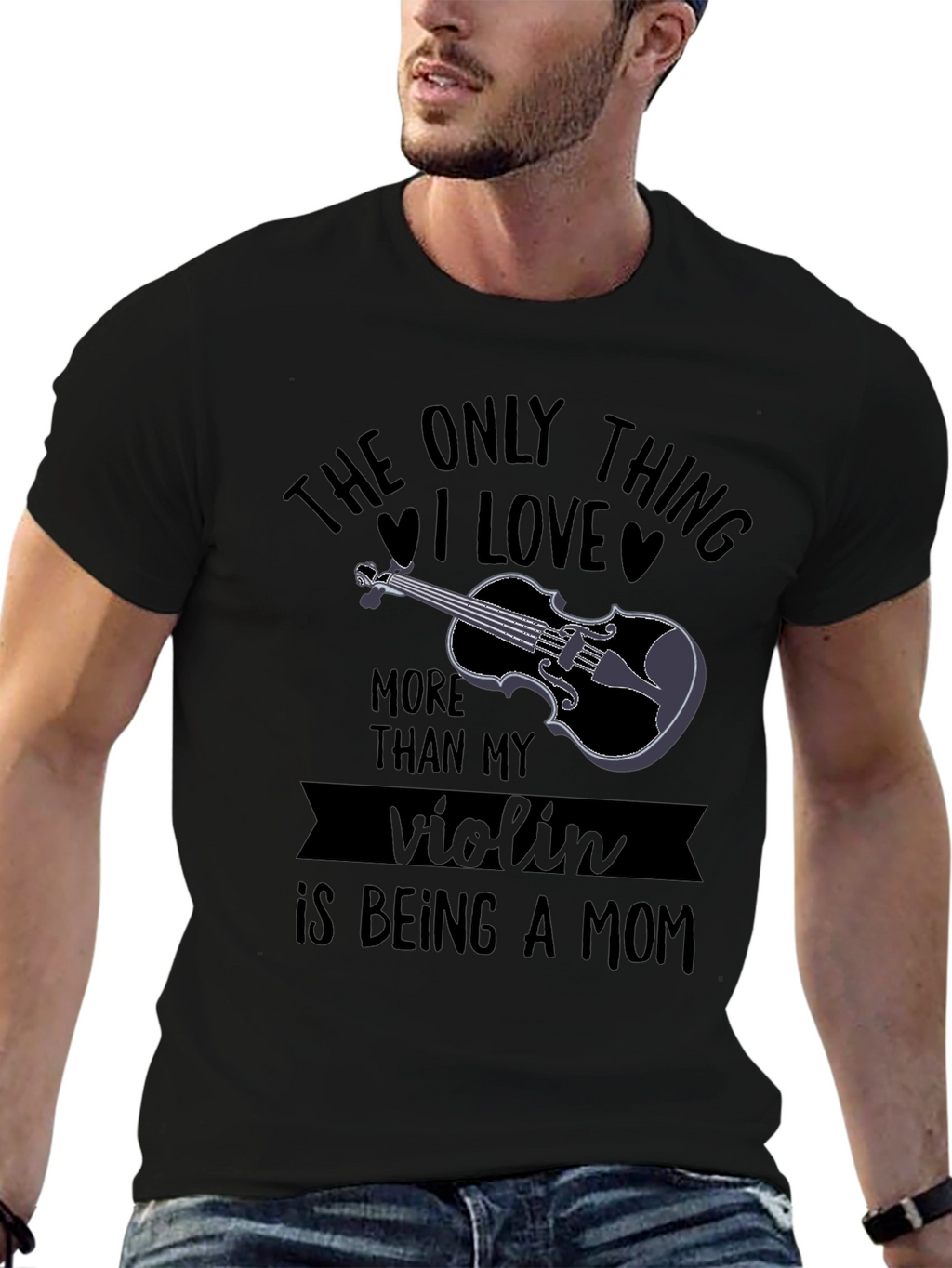 Violin Mom Graphic Tee - Black T-Shirt