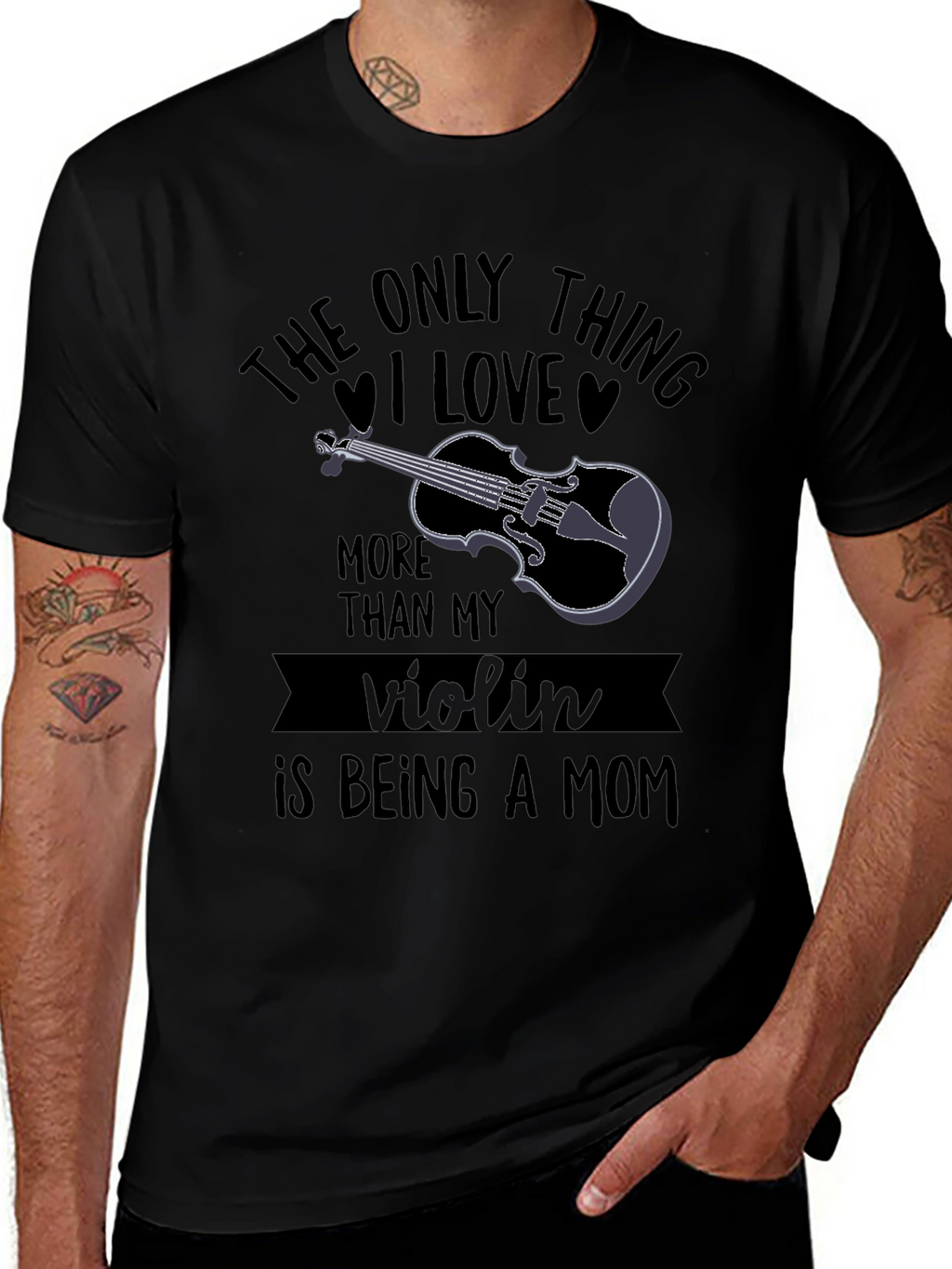 Violin Mom Graphic Tee - Black T-Shirt