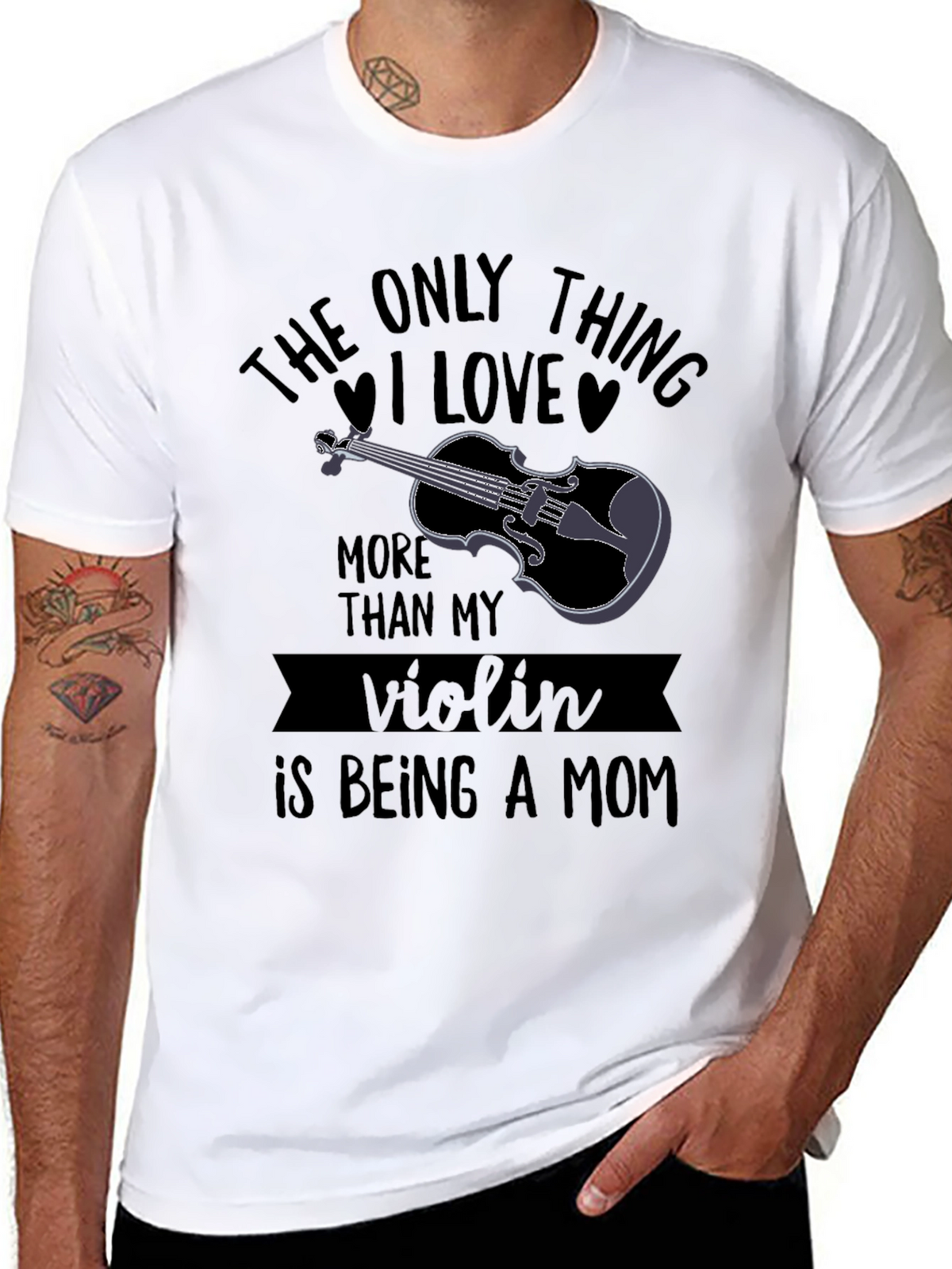 Violin Mom Graphic Tee - Black T-Shirt