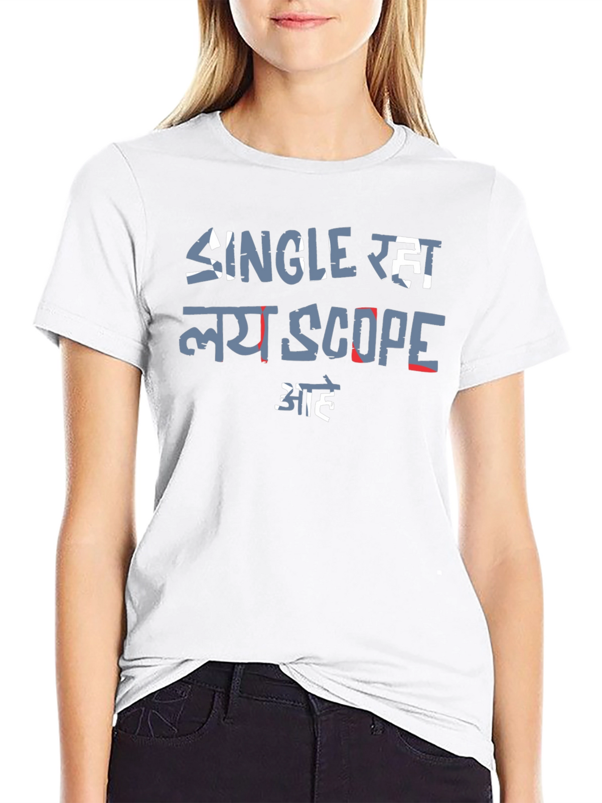 Single Raha Lay Scope Aahe Black T-Shirt