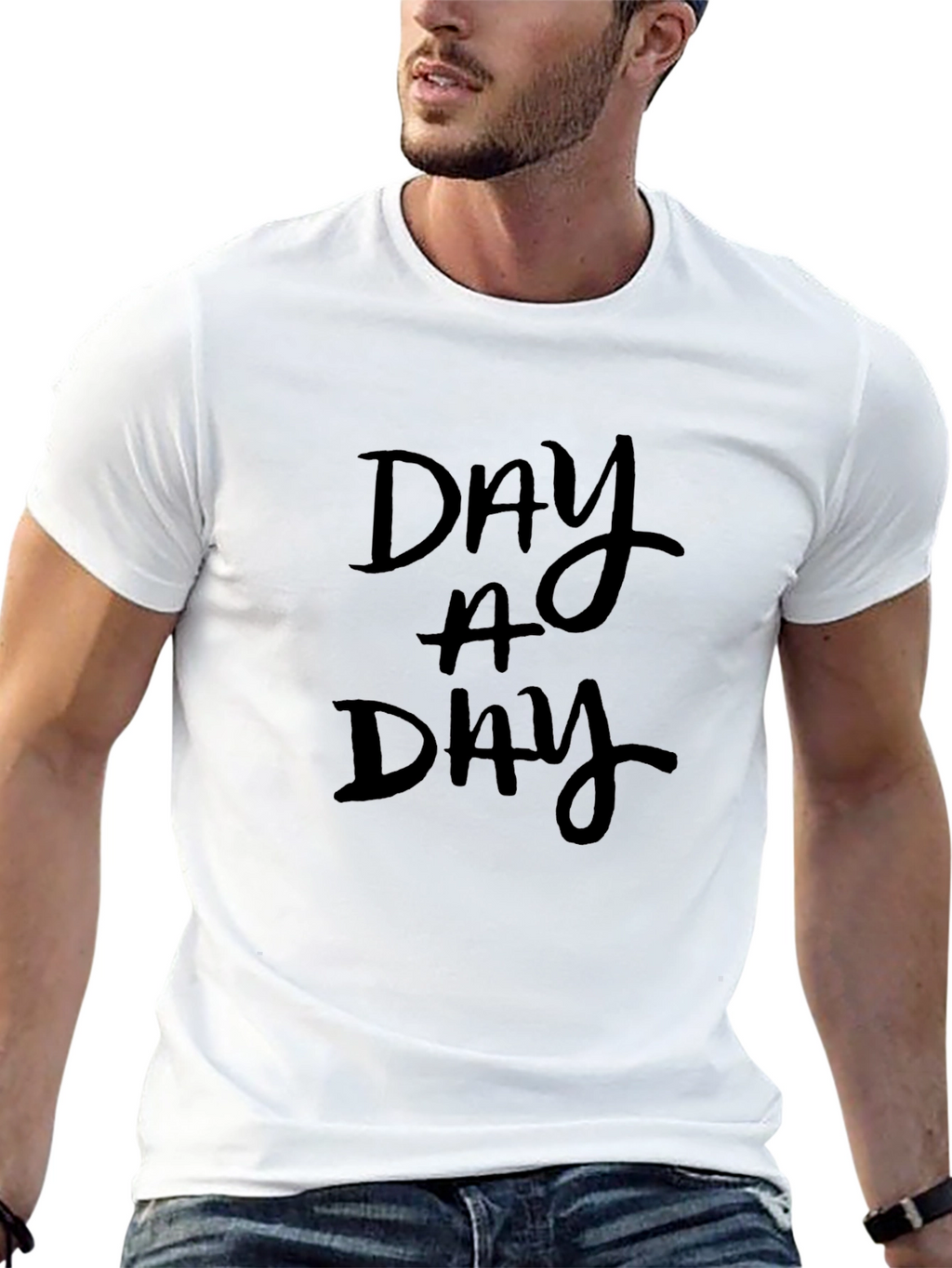 Day A Day Black Graphic Tee Casual Wear