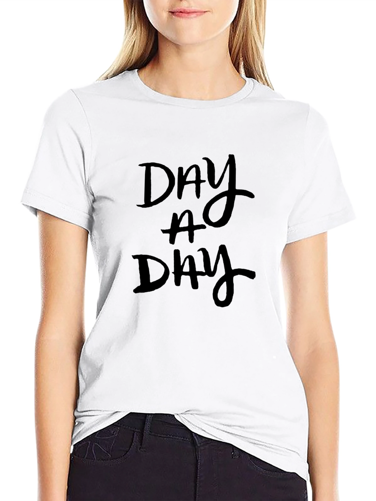 Day A Day Black Graphic Tee Casual Wear