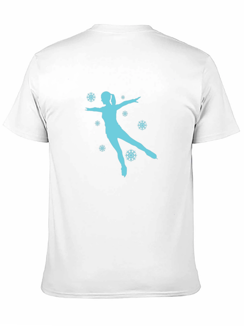 Figure Skating Snowflake Graphic Tee - Black Cotton Shirt