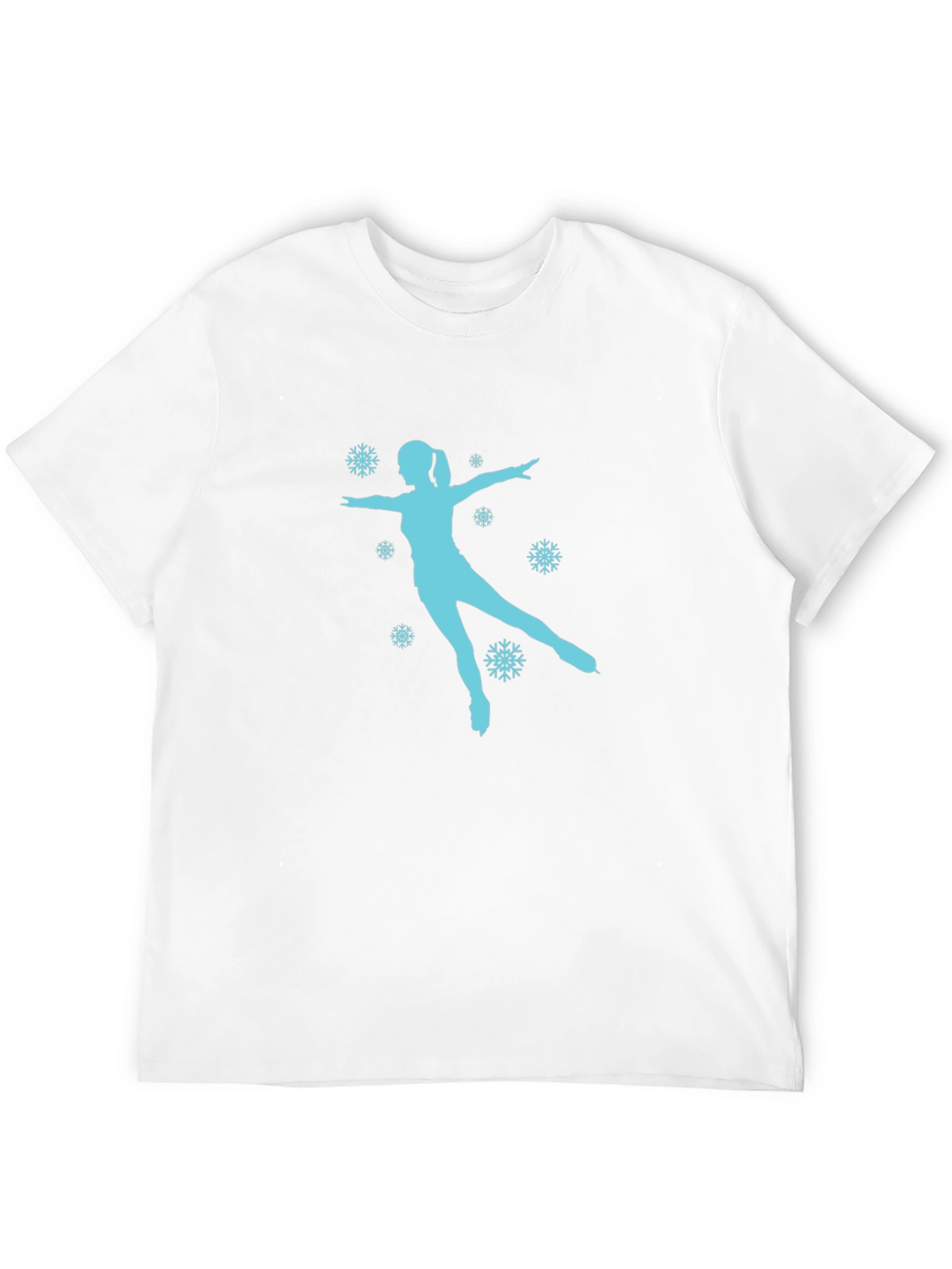 Figure Skating Snowflake Graphic Tee - Black Cotton Shirt