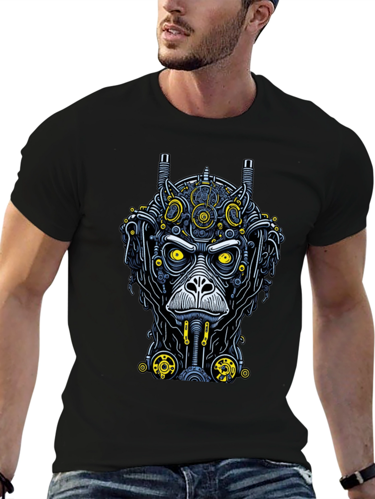 Steampunk Monkey Graphic Tee - Unique Design