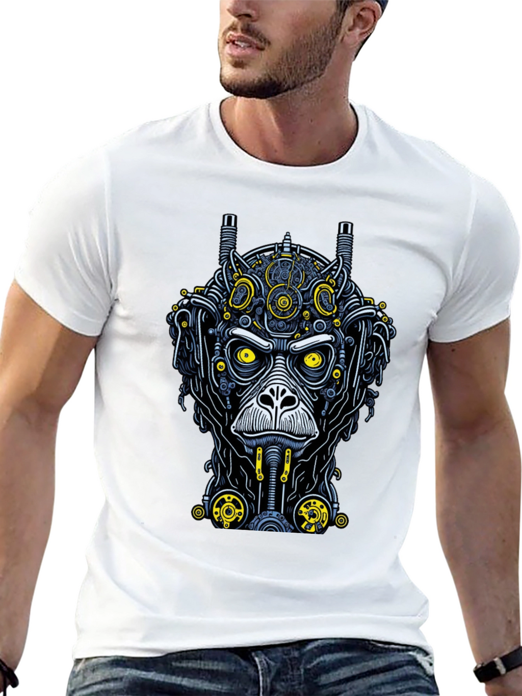 Steampunk Monkey Graphic Tee - Unique Design