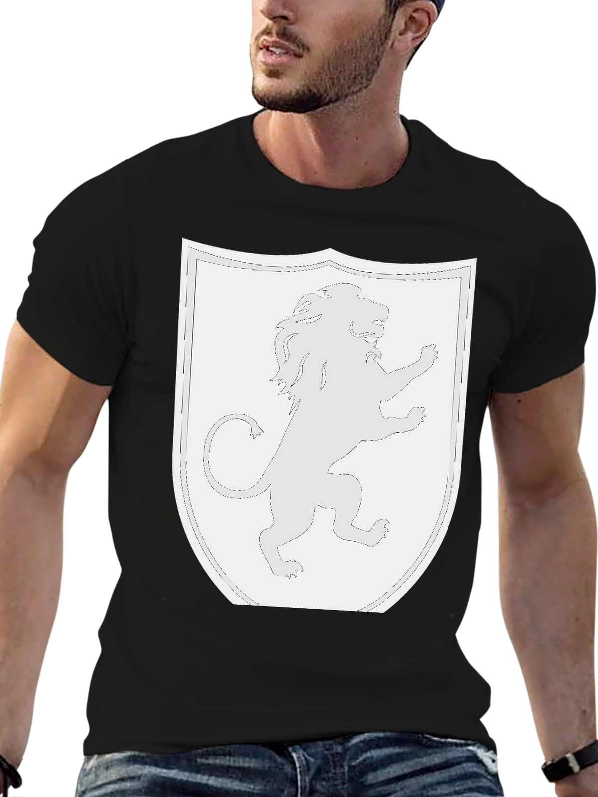 Lion Rampant Shield Black T-Shirt