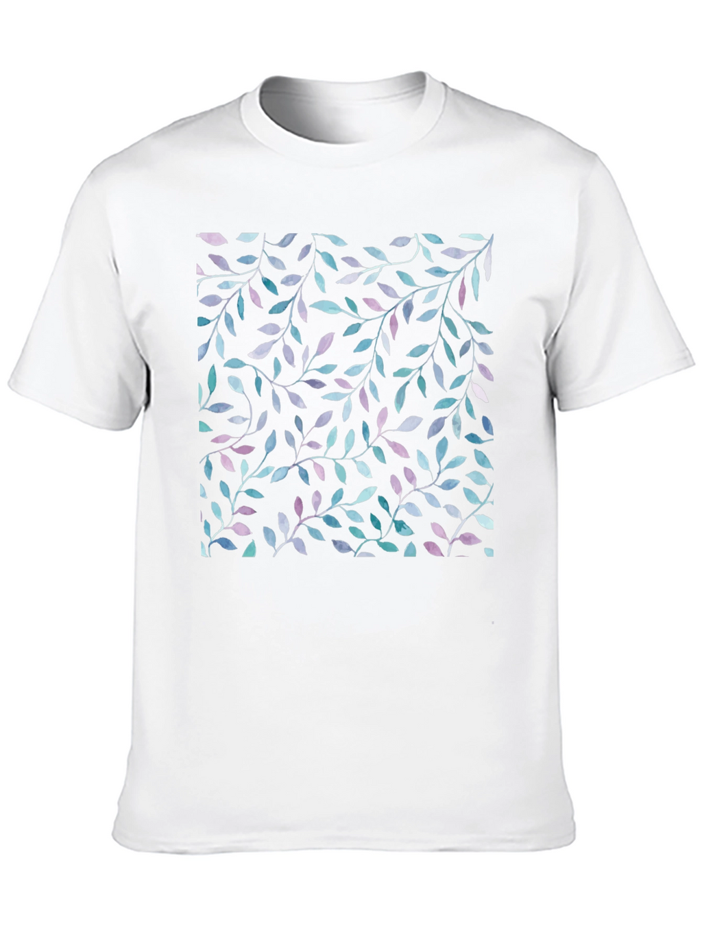 Leaf Print Black T-Shirt