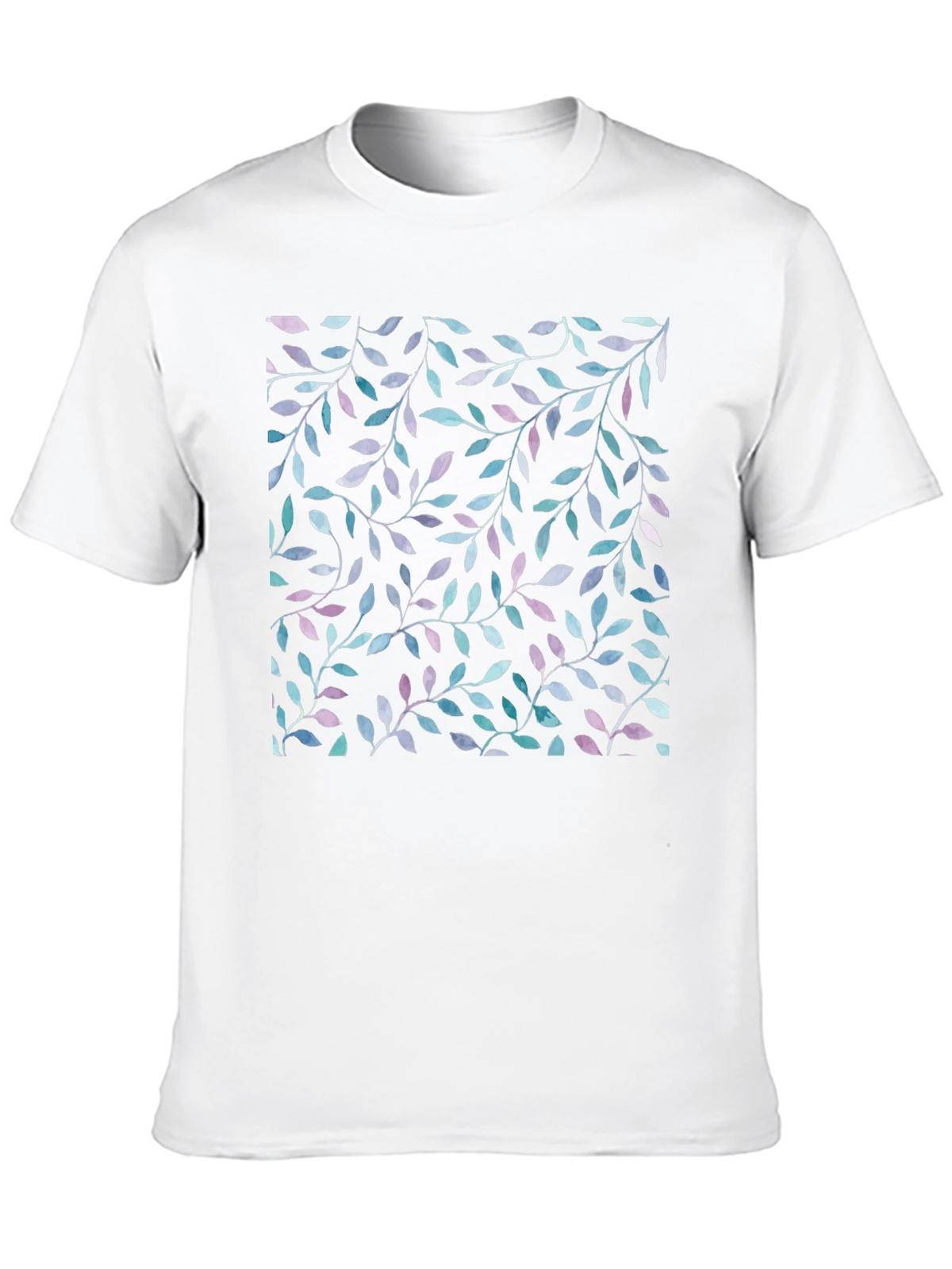 Leaf Print Black T-Shirt