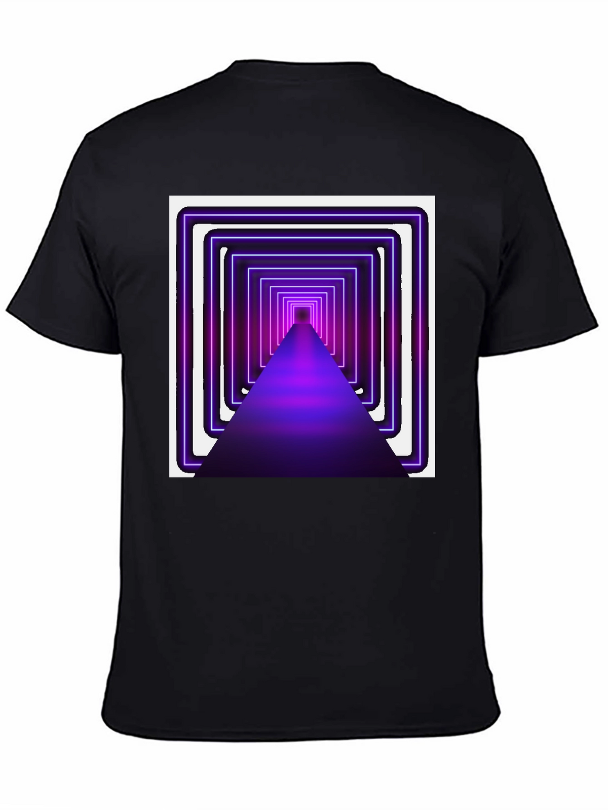 Neon Tunnel Graphic Tee - Modern Black T-Shirt