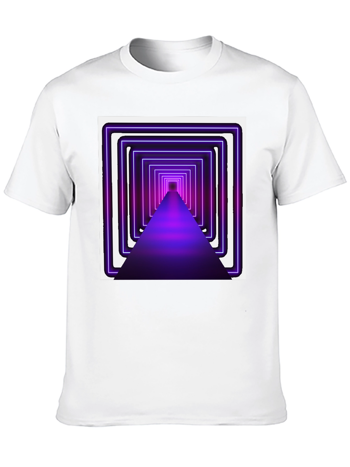 Neon Tunnel Graphic Tee - Modern Black T-Shirt