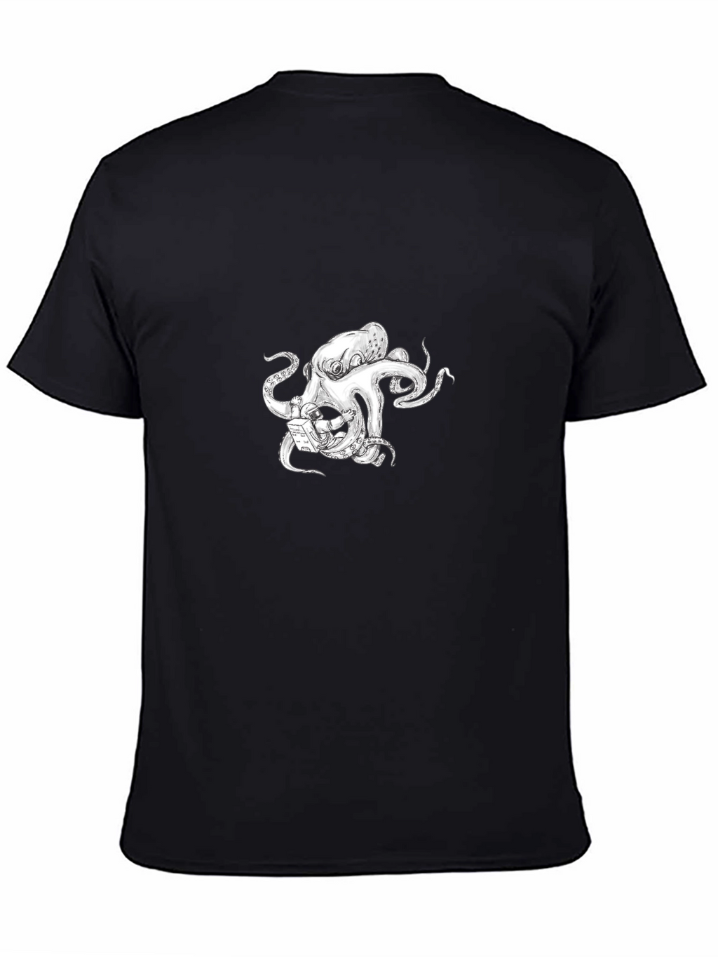 Octopus Astronaut Graphic T-Shirt - Black
