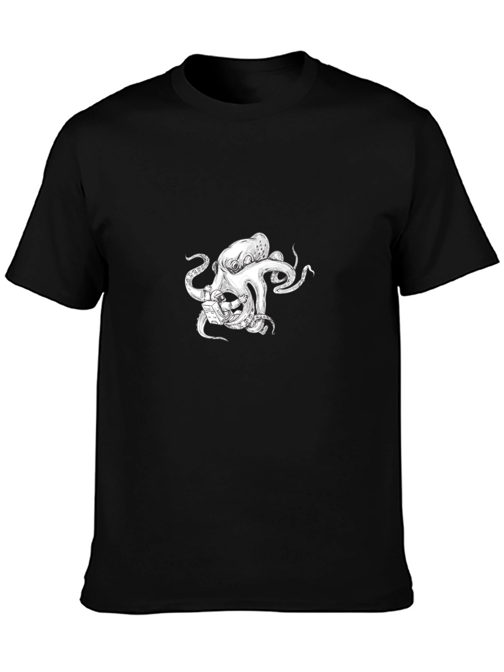 Octopus Astronaut Graphic T-Shirt - Black