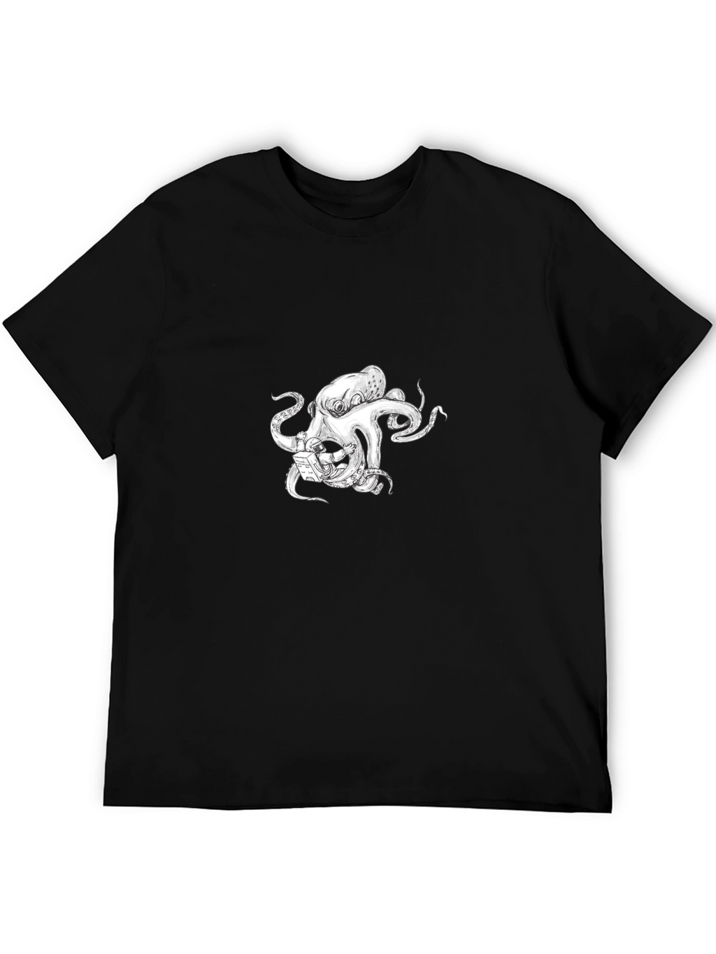Octopus Astronaut Graphic T-Shirt - Black