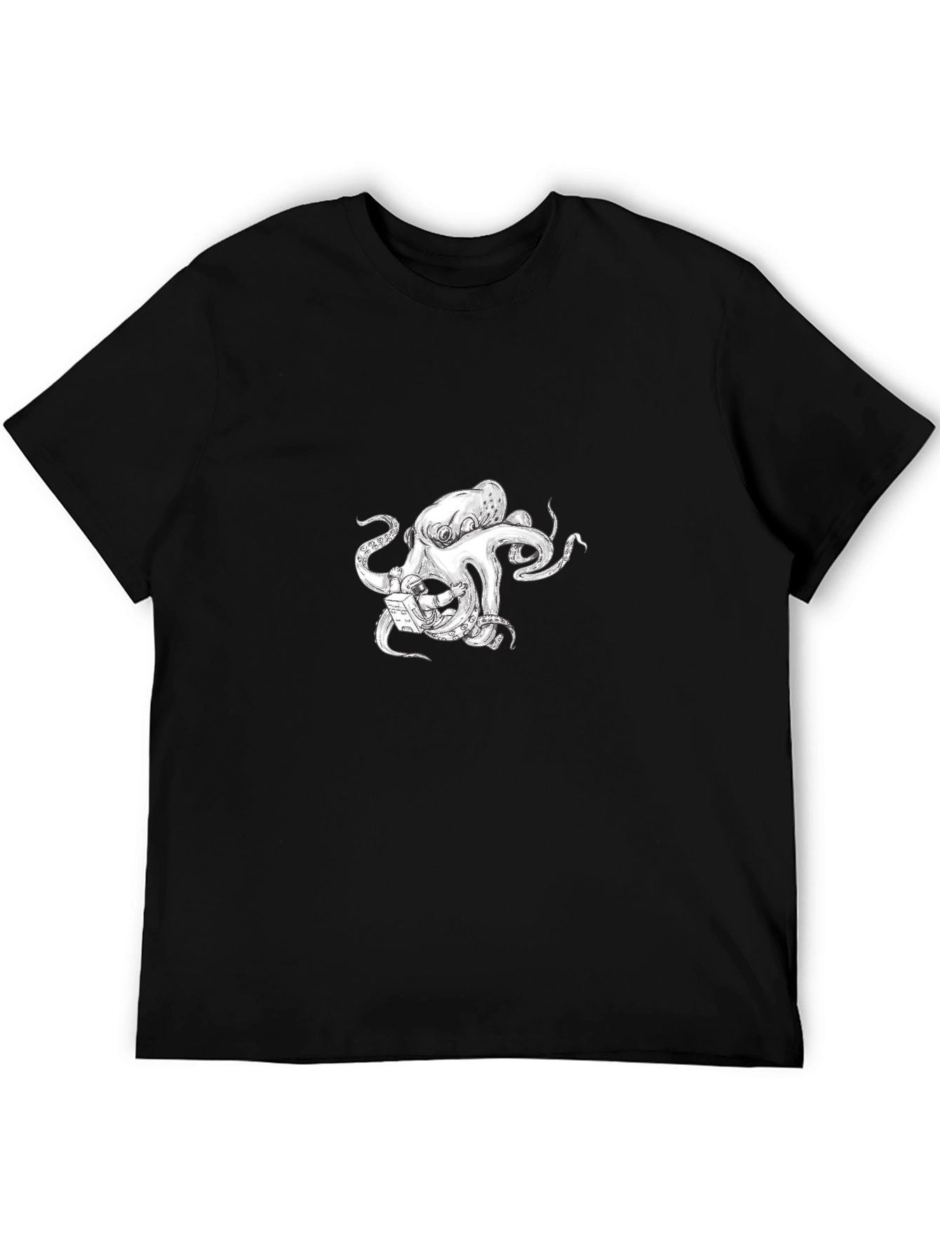 Octopus Astronaut Graphic T-Shirt - Black