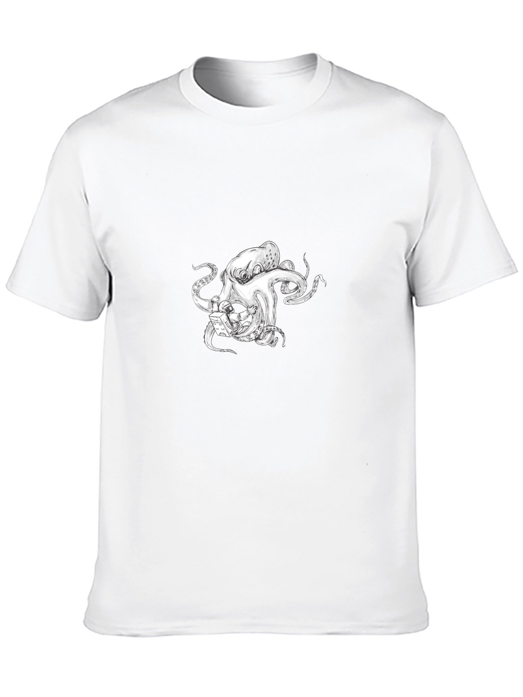 Octopus Astronaut Graphic T-Shirt - Black