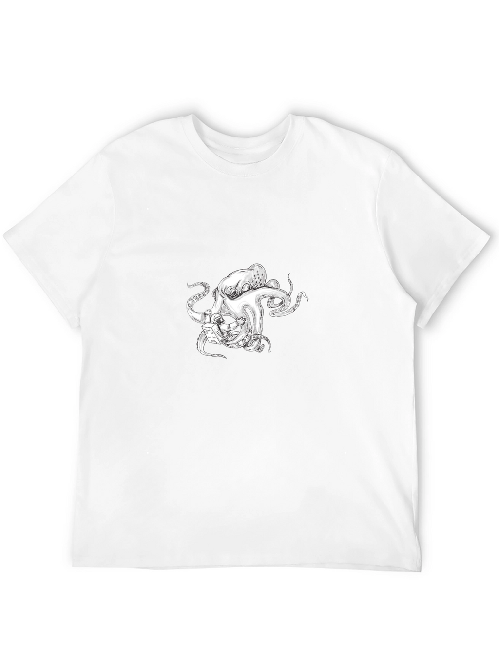 Octopus Astronaut Graphic T-Shirt - Black