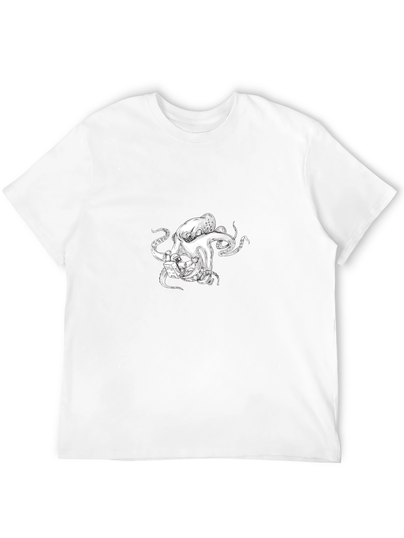 Octopus Astronaut Graphic T-Shirt - Black