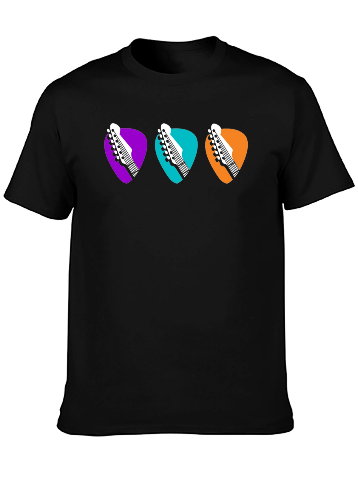 Guitar Pick Headstock Tee - Music Lover T-Shirt