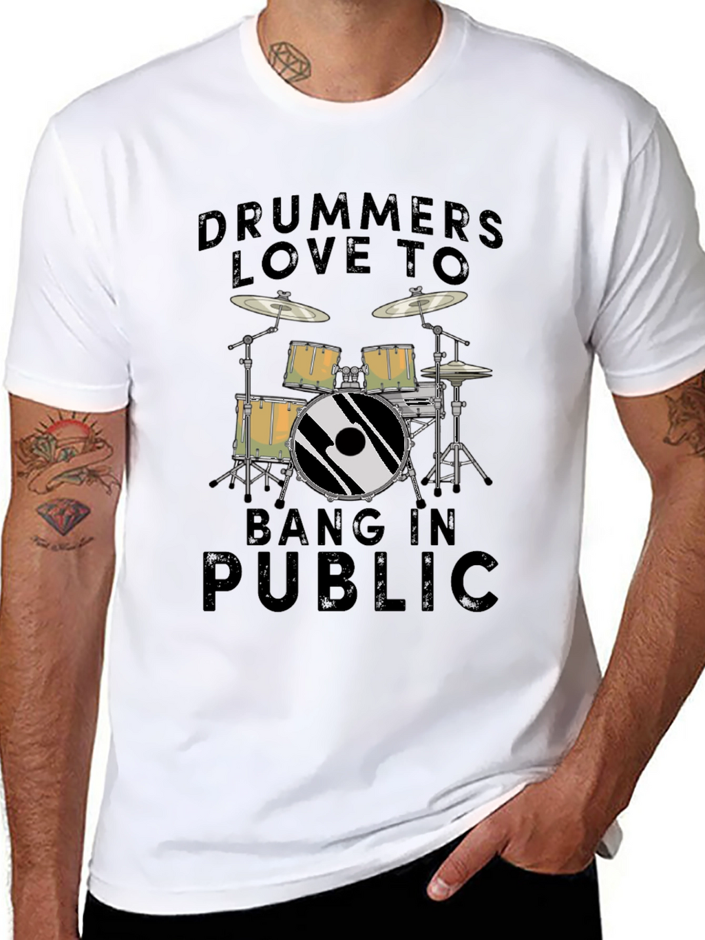 Drummers Love To Bang In Public T-Shirt - Black