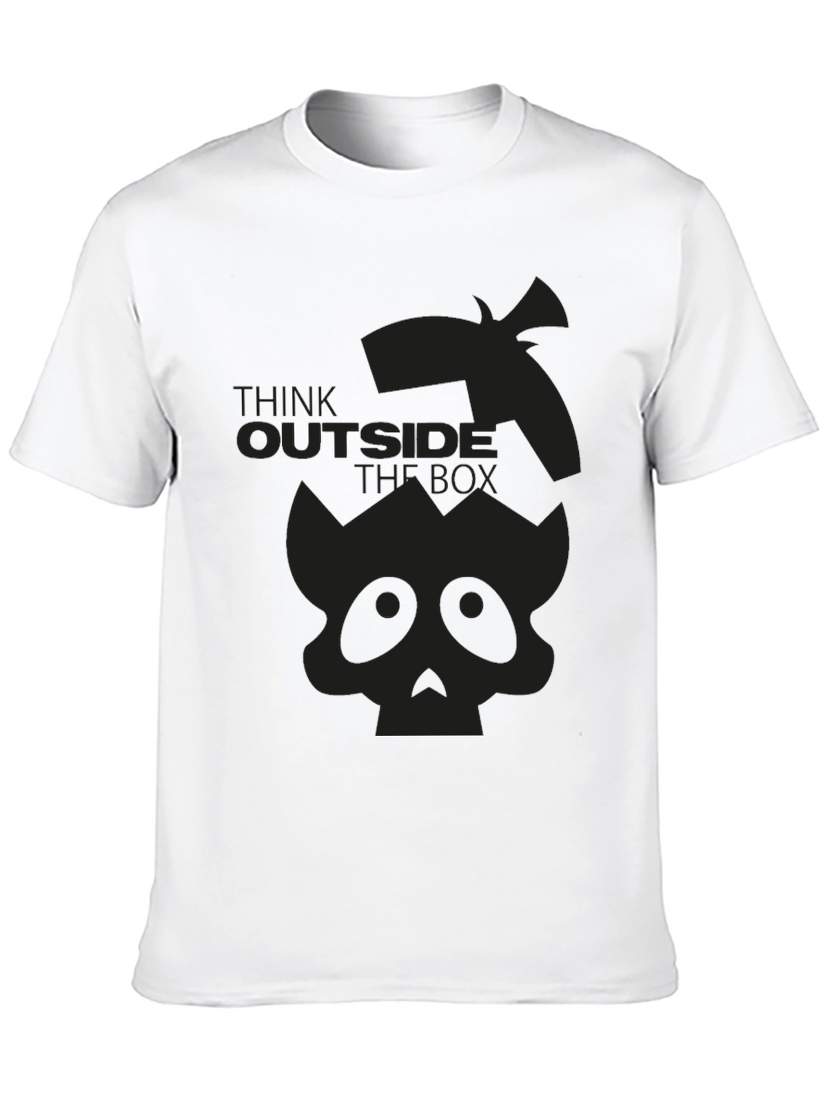 Think Outside the Box Skull Graphic T-Shirt