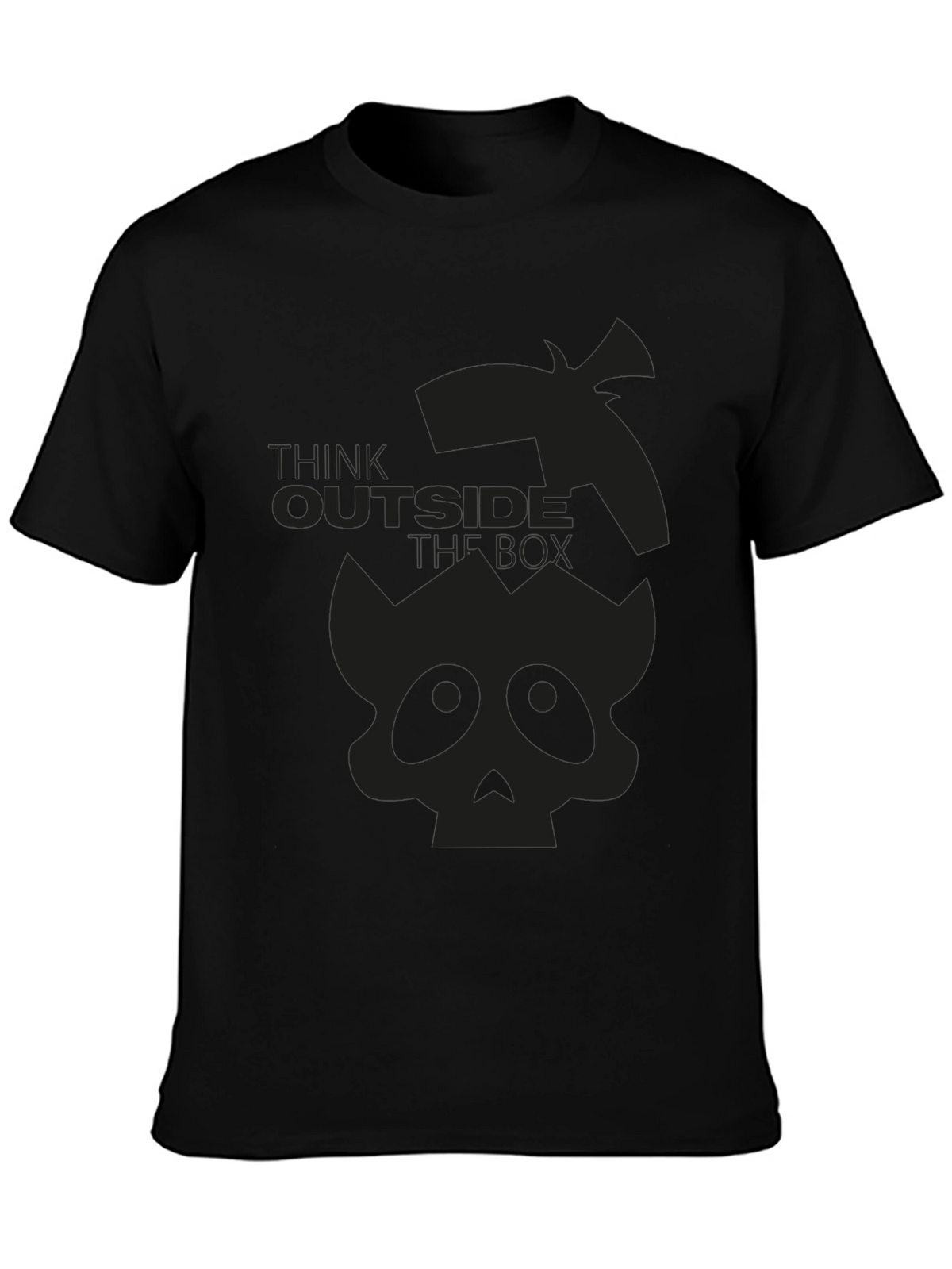 Think Outside the Box Skull Graphic T-Shirt