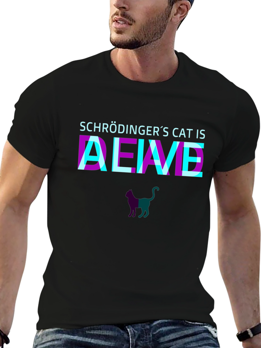 Schrödingers Cat Alive T-Shirt - Quantum Physics Tee