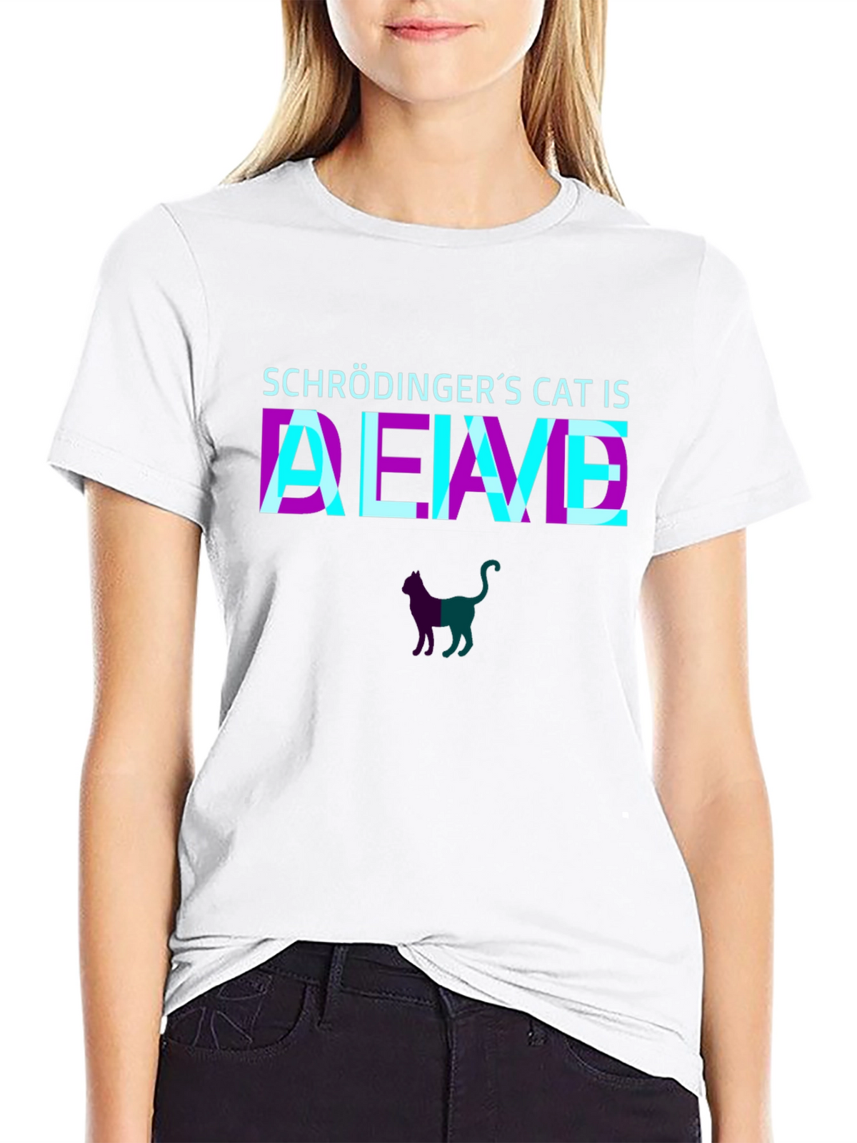 Schrödingers Cat Alive T-Shirt - Quantum Physics Tee