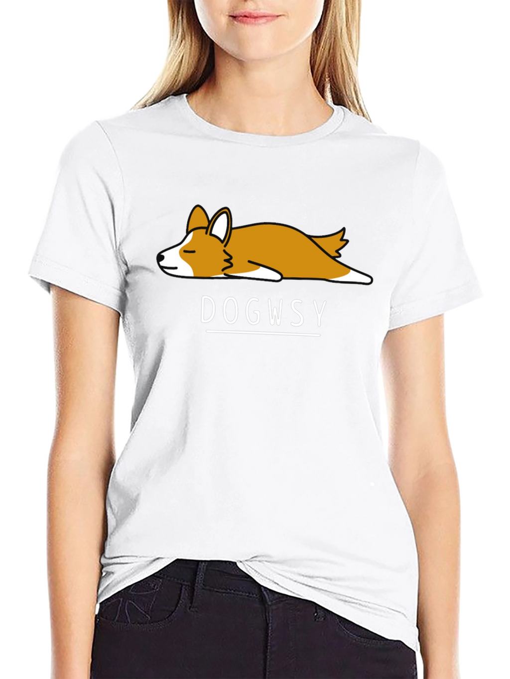 Dogwsy Nap Corgi Black T-Shirt