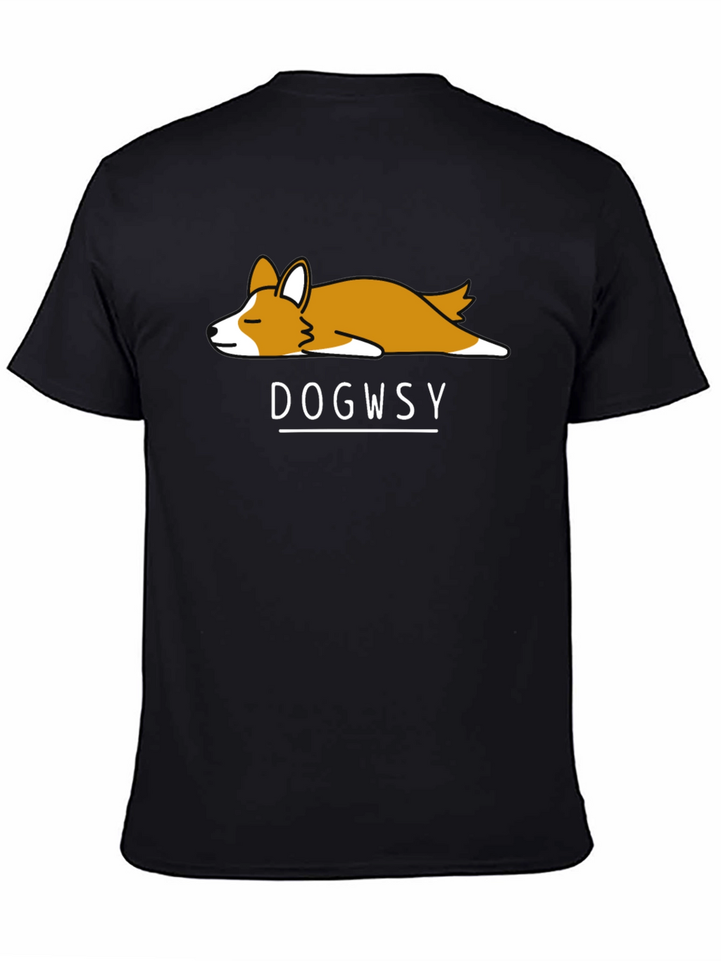 Dogwsy Nap Corgi Black T-Shirt