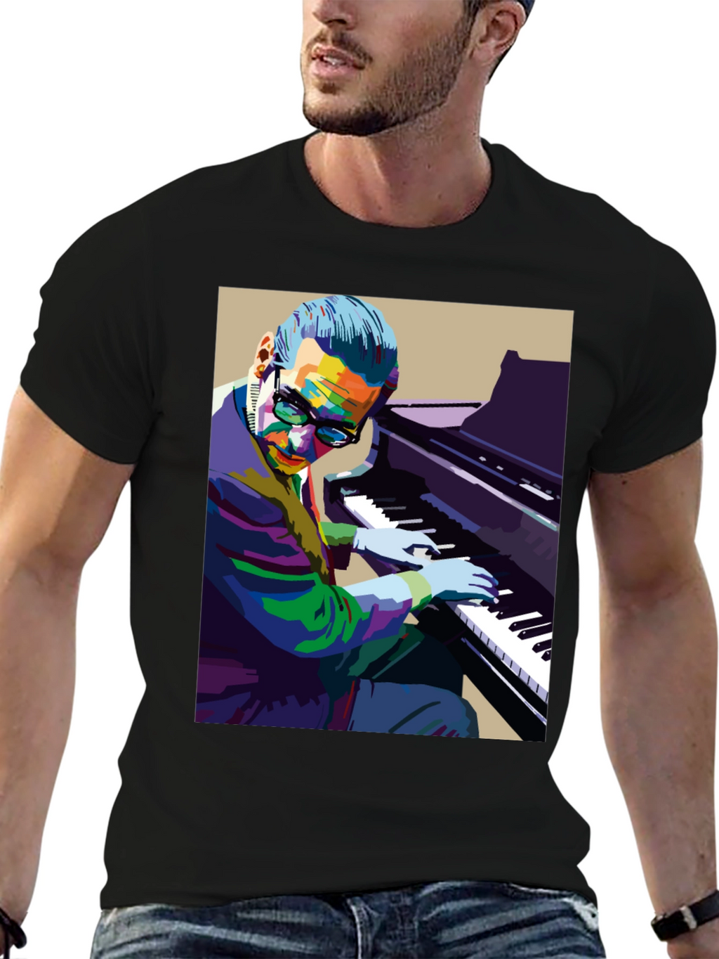 Piano Man Graphic Tee - Cool Musician Shirt