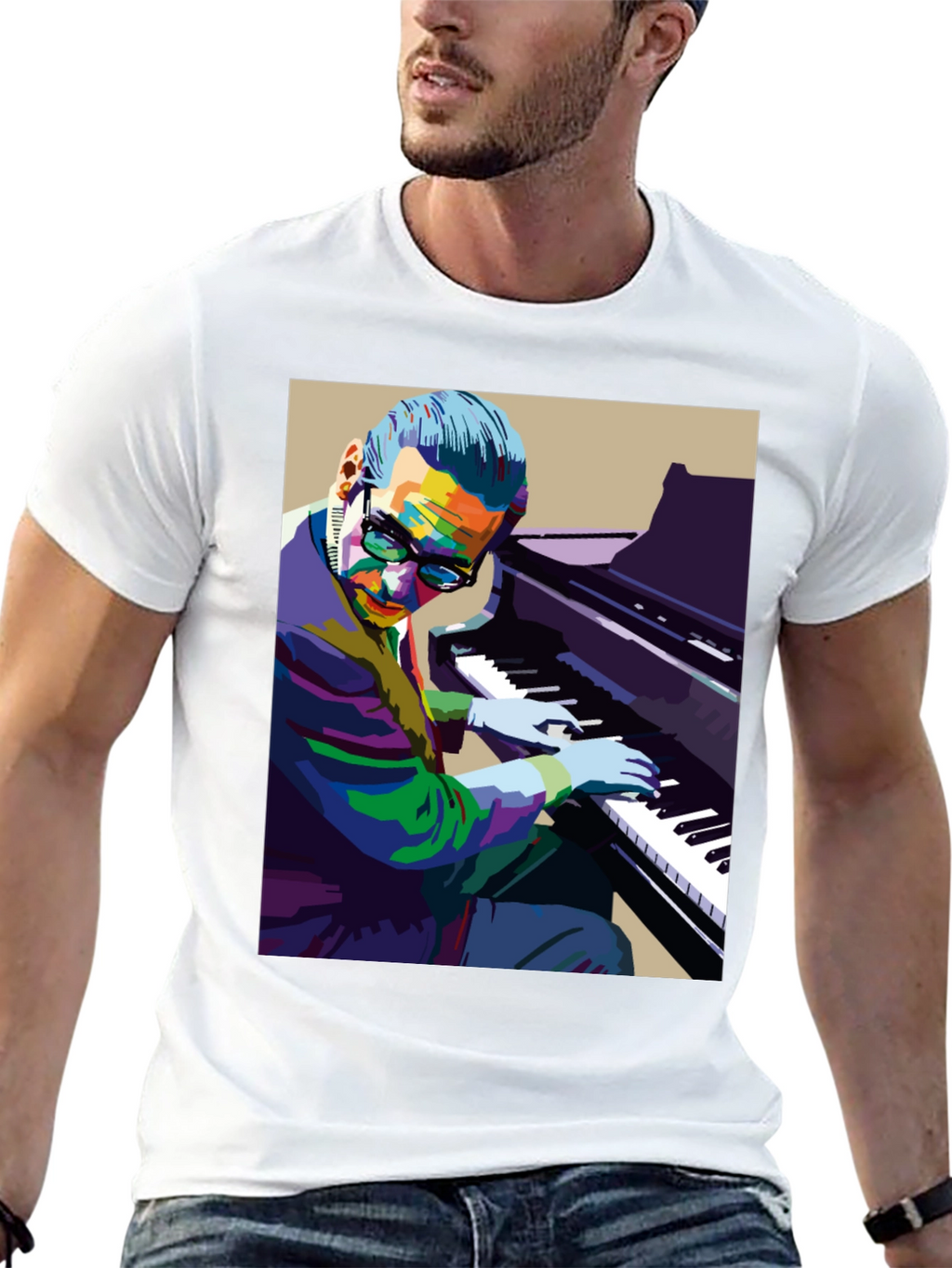 Piano Man Graphic Tee - Cool Musician Shirt