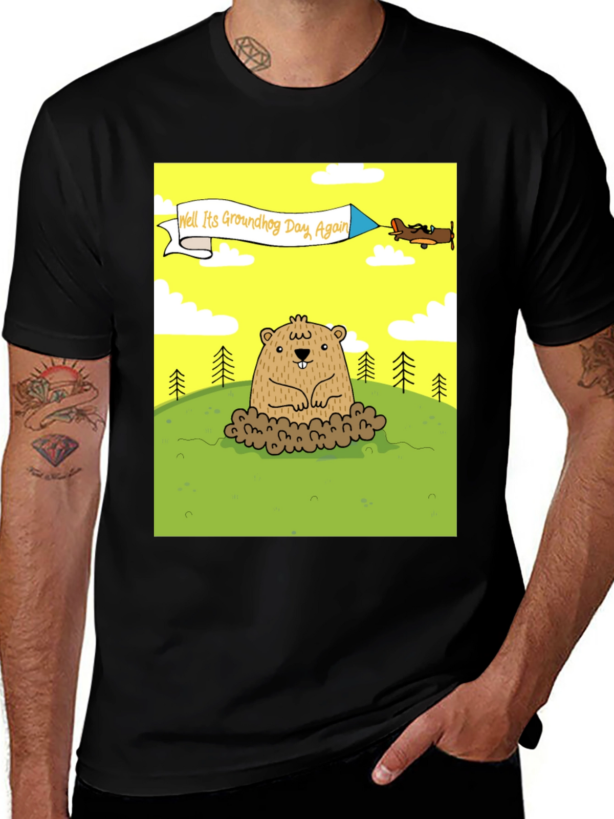 Groundhog Day T-Shirt - Funny Cartoon Graphic Tee