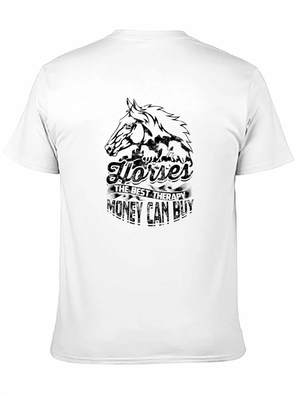 Horses Best Therapy Mens Graphic T-Shirt