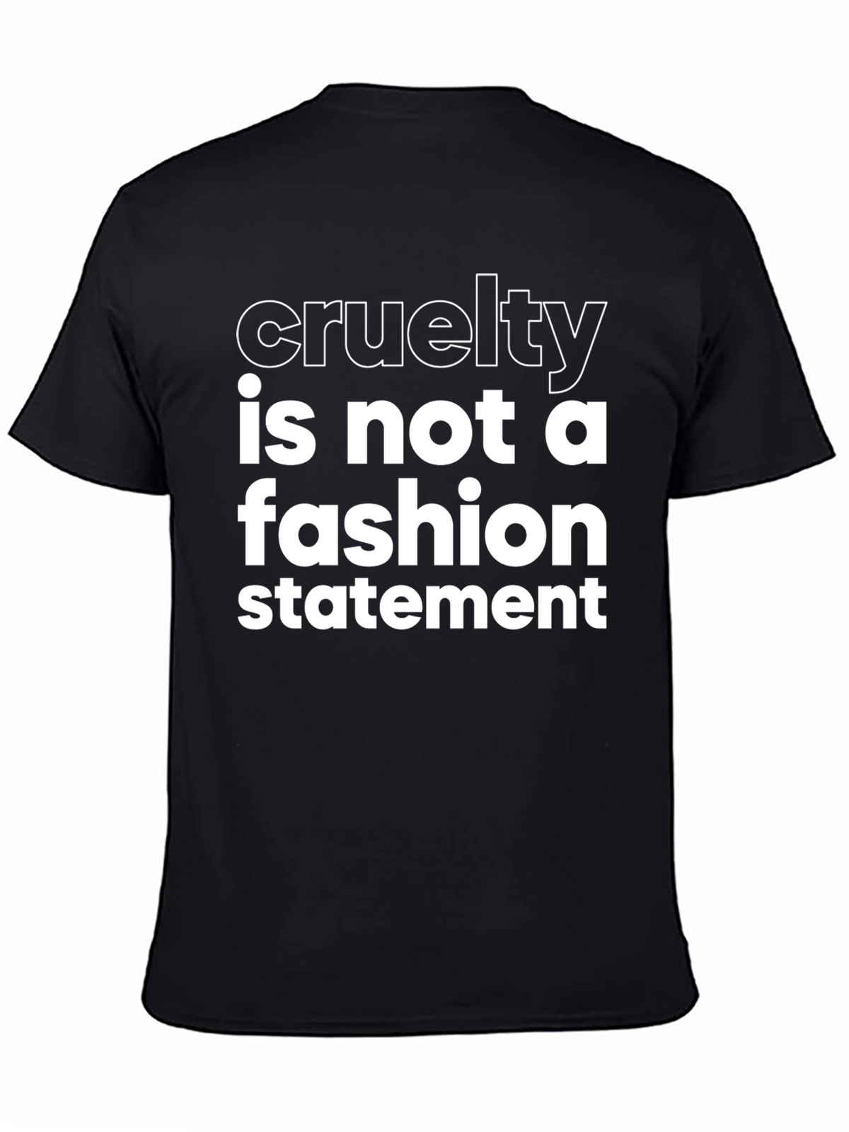 Cruelty Is Not a Fashion Statement Black T-Shirt