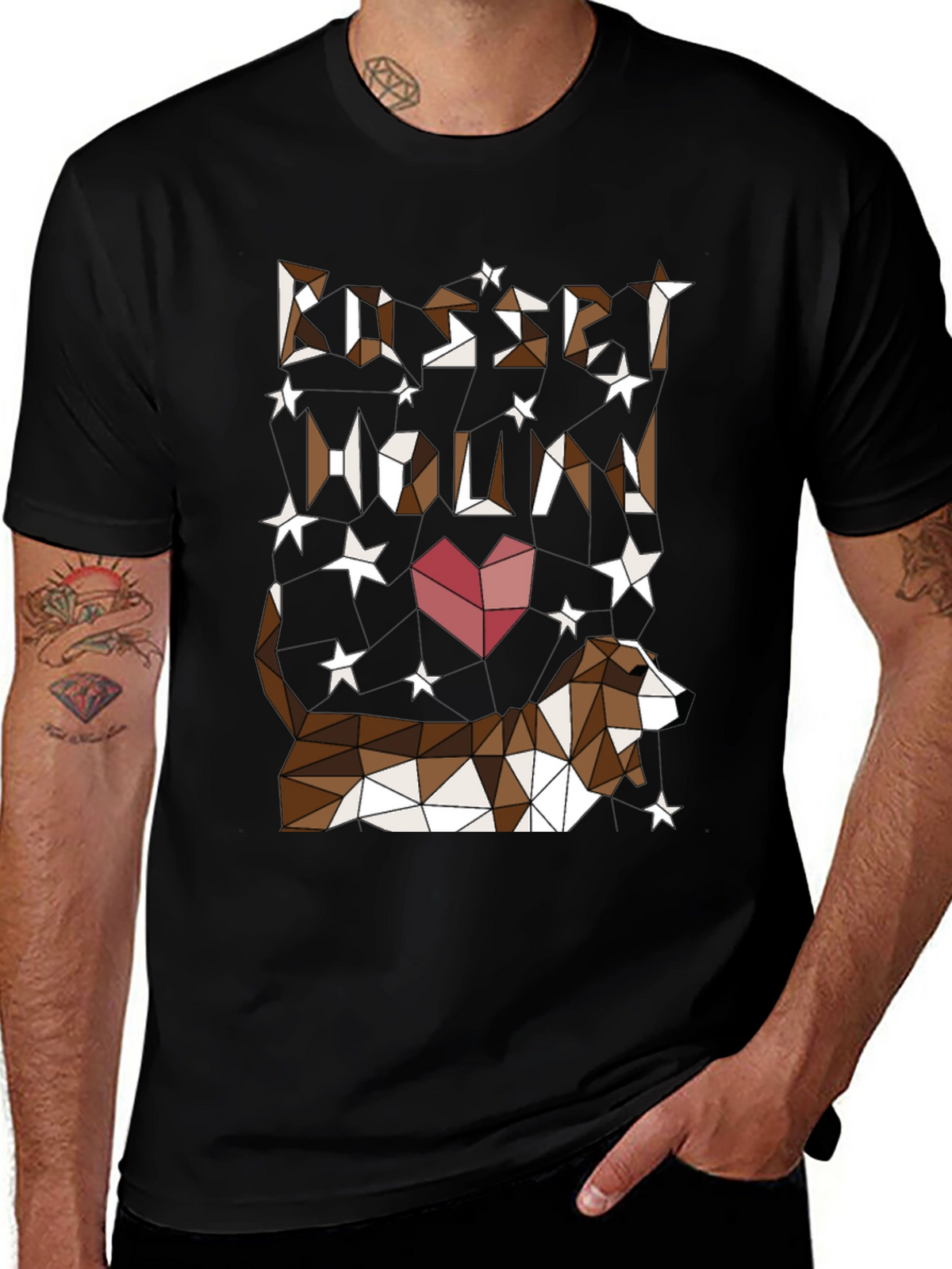 Geometric Basset Hound Graphic T-Shirt