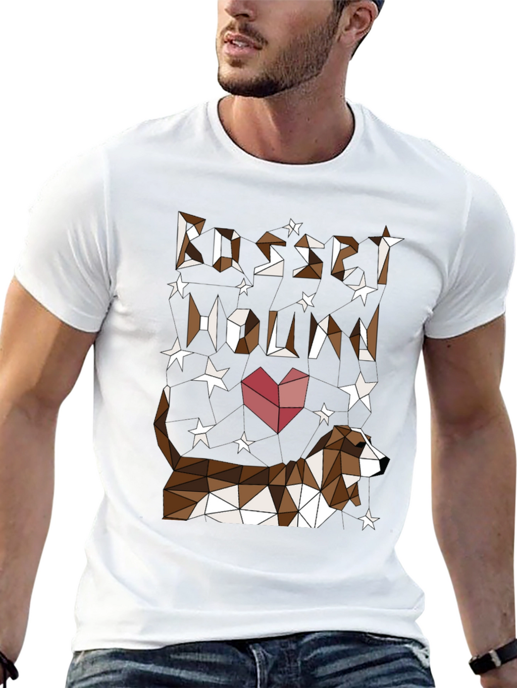 Geometric Basset Hound Graphic T-Shirt