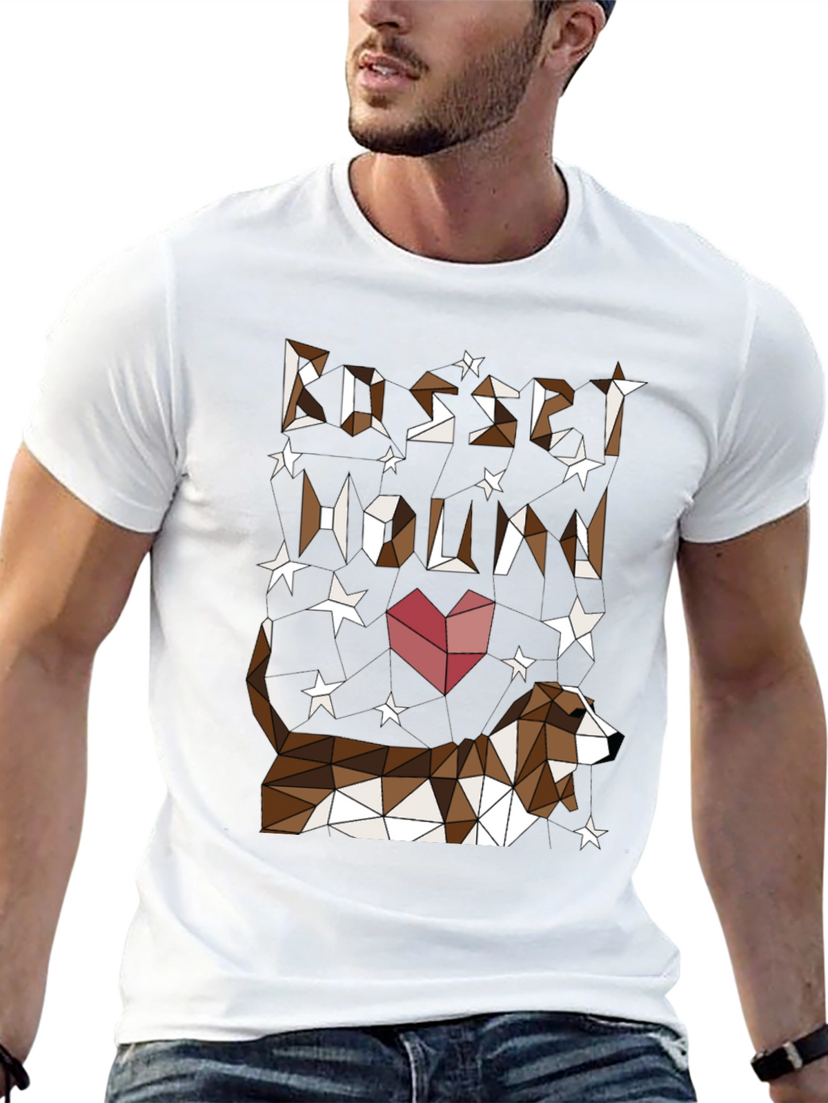 Geometric Basset Hound Graphic T-Shirt