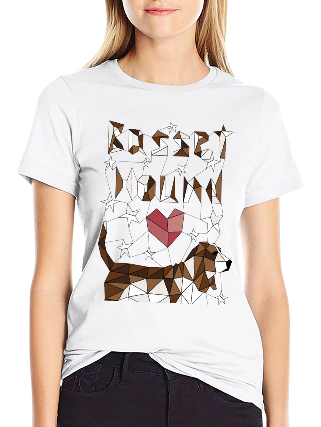Geometric Basset Hound Graphic T-Shirt