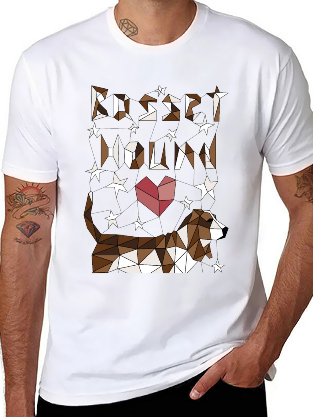 Geometric Basset Hound Graphic T-Shirt