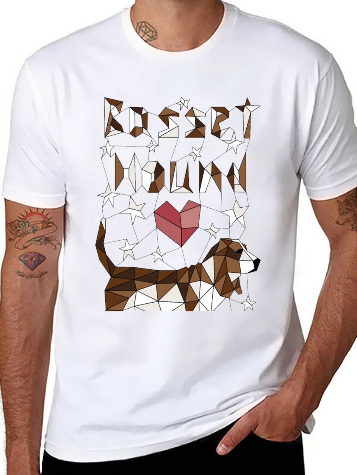 Geometric Basset Hound Graphic T-Shirt