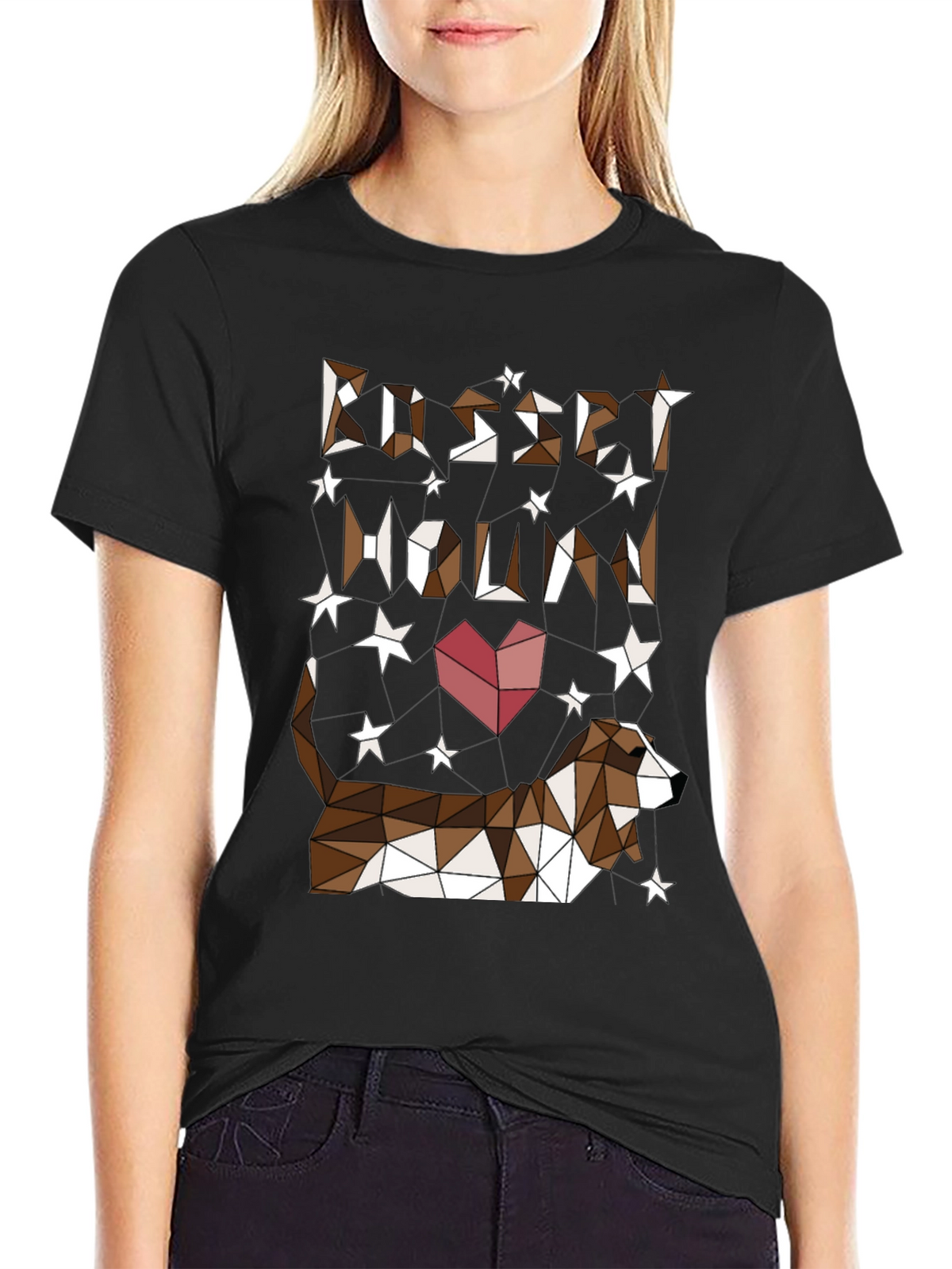 Geometric Basset Hound Graphic T-Shirt