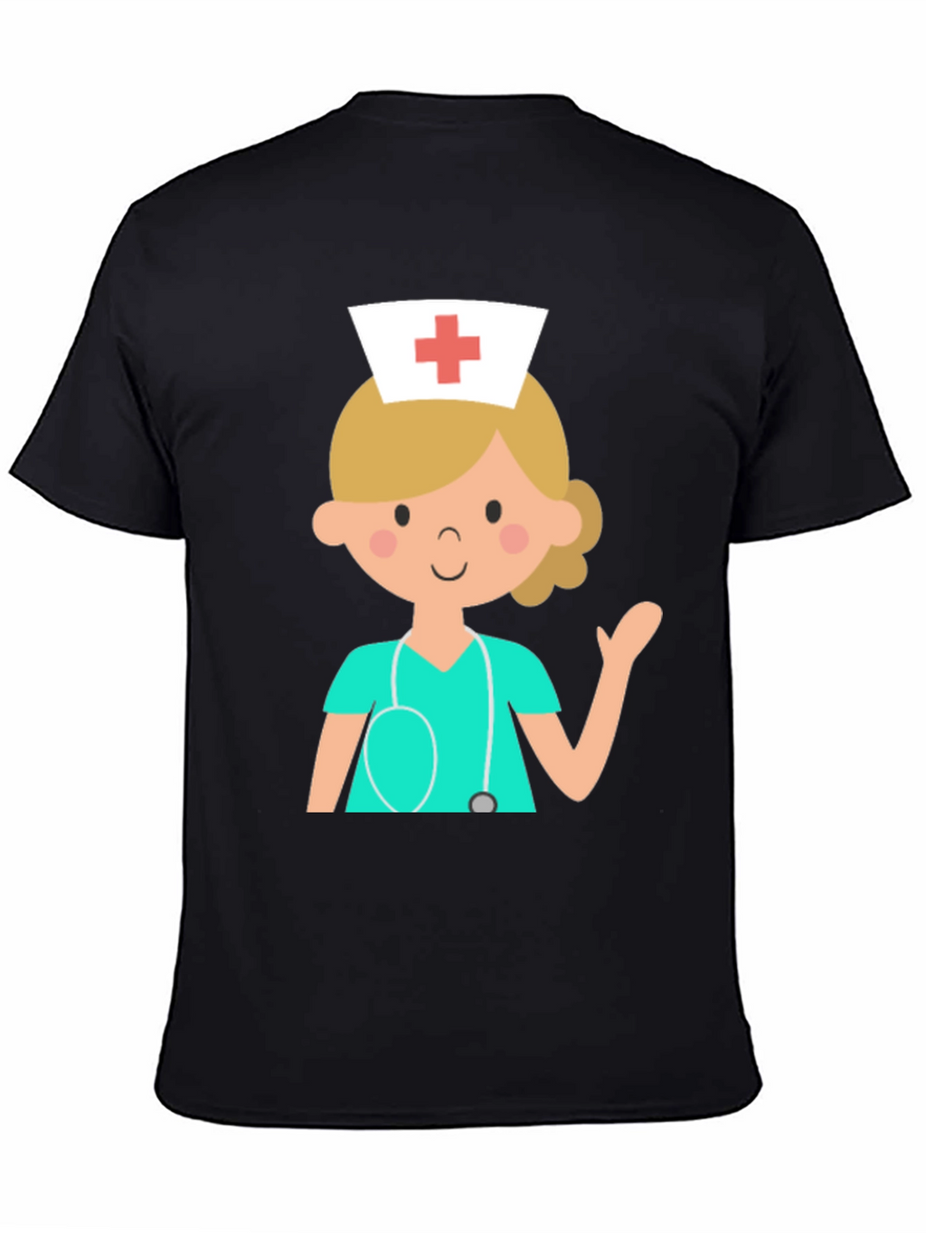 Nurse Cartoon Graphic Tee - Unisex Black T-Shirt