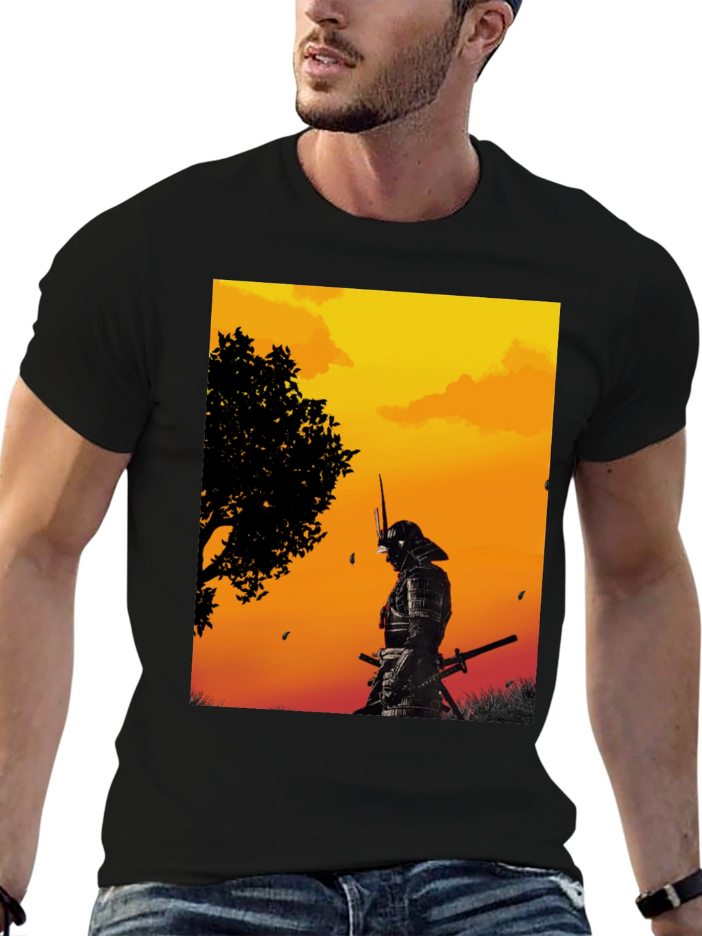 Samurai Warrior Graphic Black T-Shirt