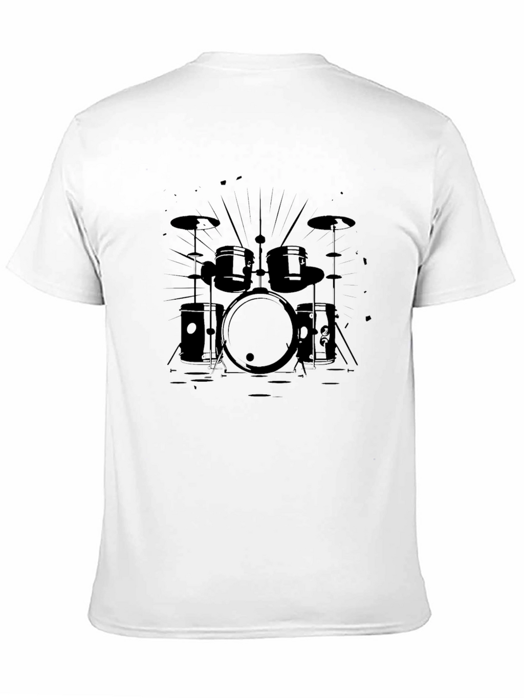 Drum Set Graphic Tee - Black Music T-Shirt