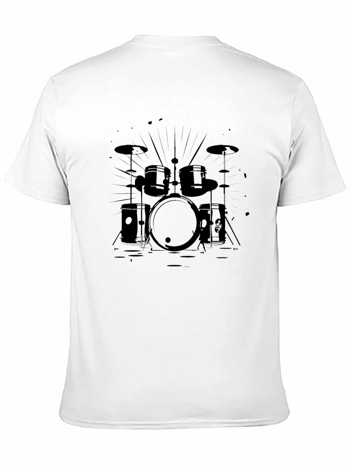 Drum Set Graphic Tee - Black Music T-Shirt