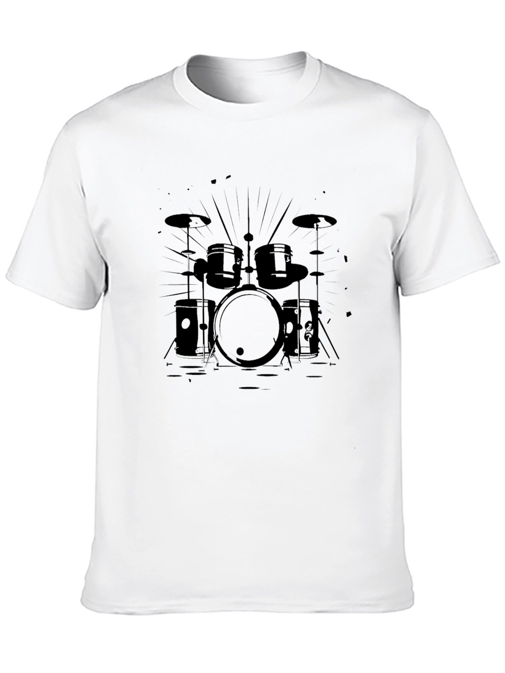 Drum Set Graphic Tee - Black Music T-Shirt